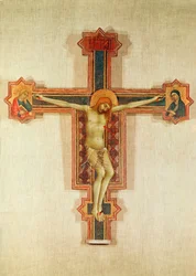 Krucifix s Pannou Marií a svatým Janem, kolem 1321-25 (tempera na dřevě)